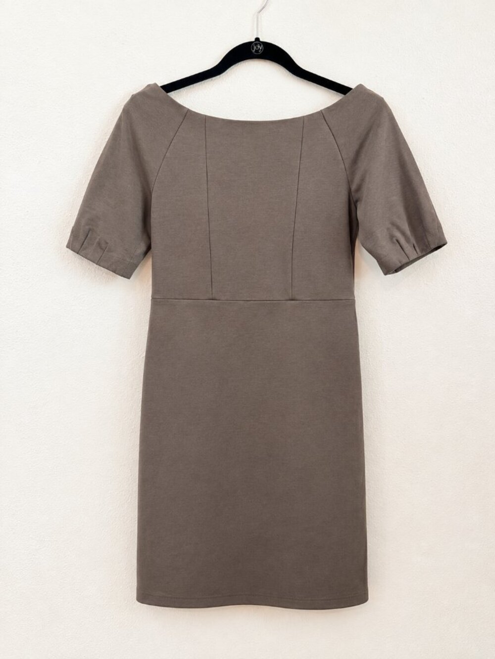 Banana Republic Taupe Sheath Dress Size 4 | Short Sleeve Career Office Midi